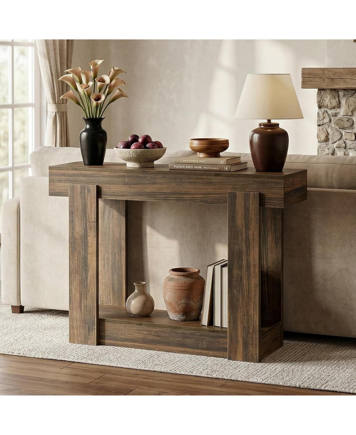 Tribesigns 41.34" Console Table with Storage Shelf, Narrow Entryway Table, Farmhouse Sofa Table Behind Couch