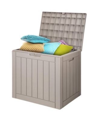 Outdoor Storage Box 31 Gallon Resin Deck Box Backyard Outside Toy and Towel Storage