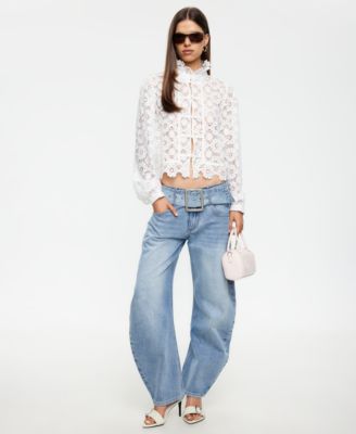Women's Overtime Ruffle Mock-Neck Blouse