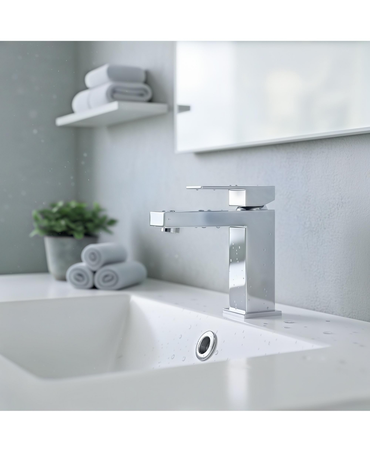 Midola Modern Chrome Bathroom Faucet, Single Hole Bathroom Faucet, Solid Brass Chrome Polished Bathroom Sink Faucet, Single Handle Heavy Duty