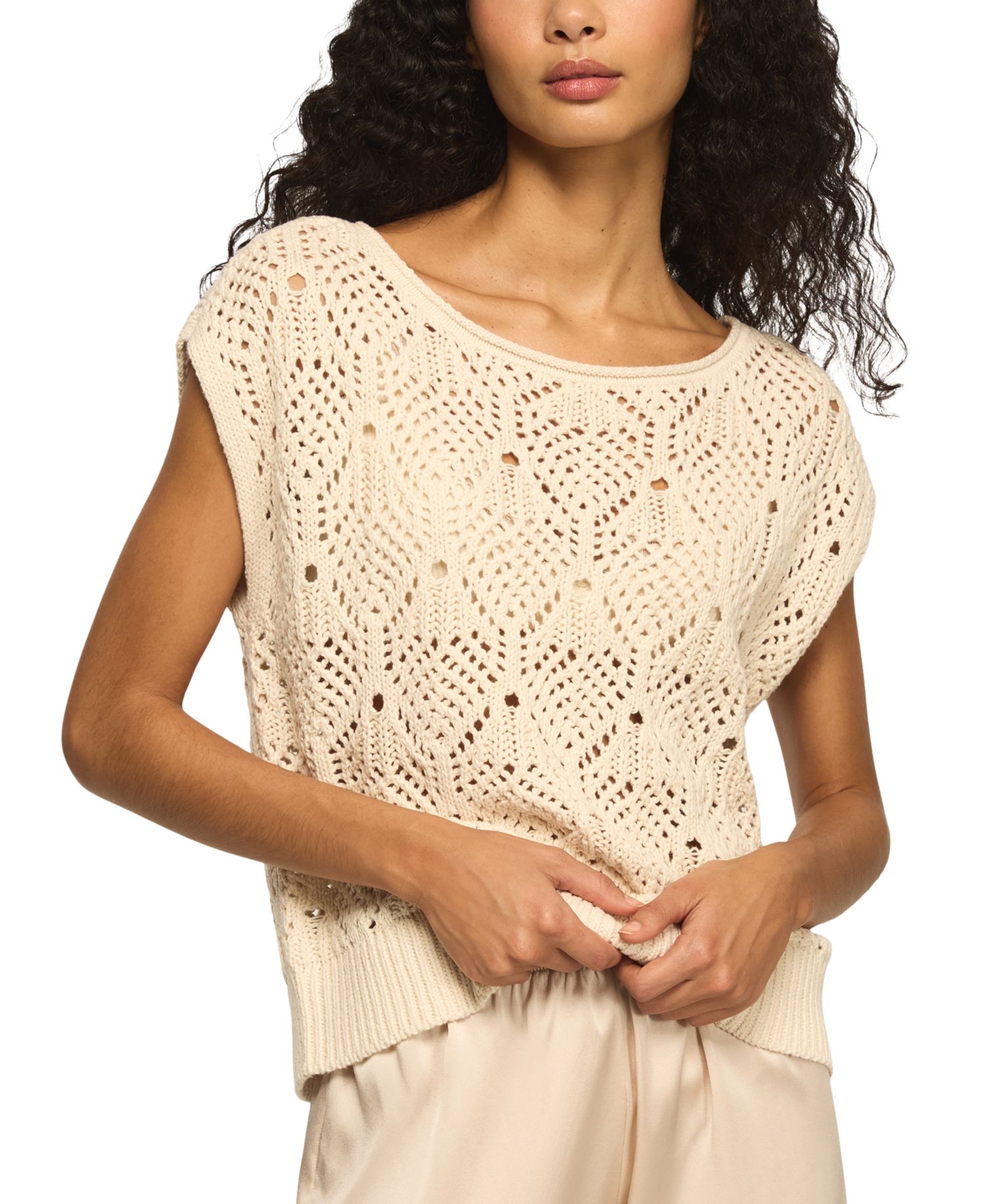 Women's Boho Rolled Neck Sweater Vest