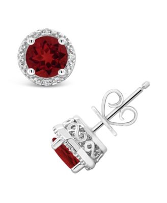 White Topaz (2 ct. t.w.) and Diamond Accent Stud Earrings in Sterling Silver