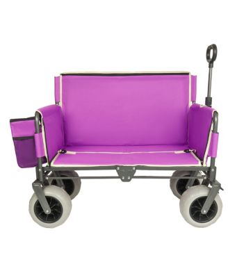 3-in-1 Heavy-Duty Folding Wagon Cart with Bench Seat 500lbs