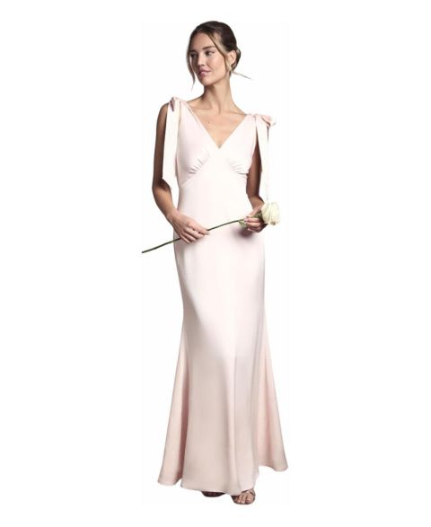 Женское платье Coast V-Neck Crepe Maxi, цвет: Пудровый