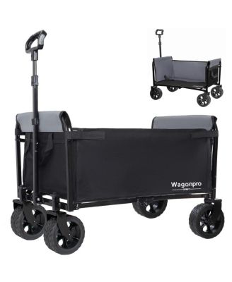 Upgraded Convertible Folding Wagon with Wide Wheels 220Lbs Capacity