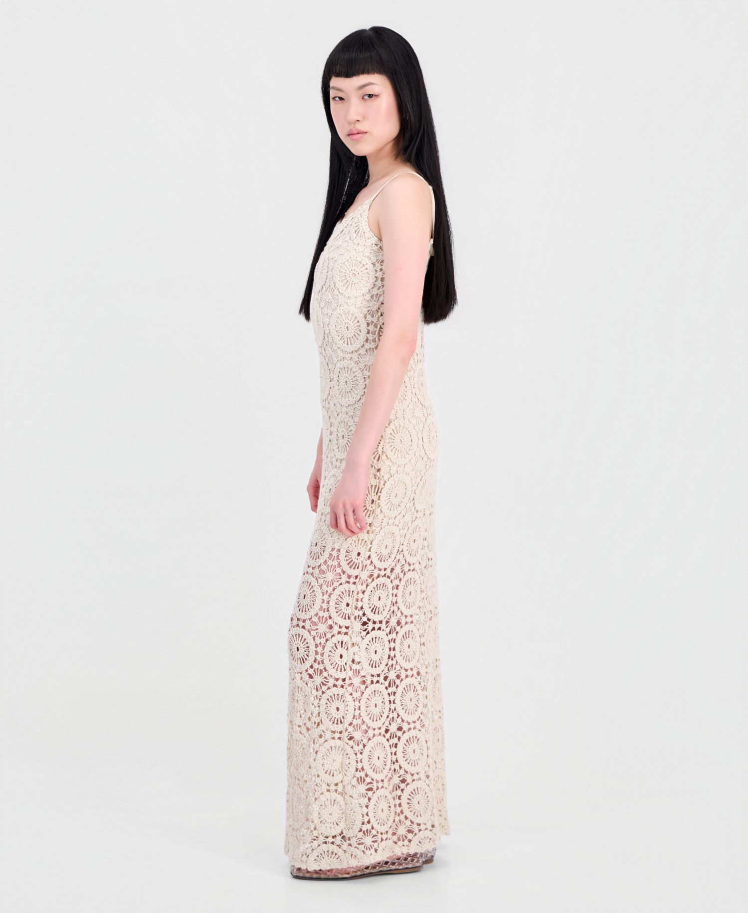 Women's Crochet Maxi Slip Dress