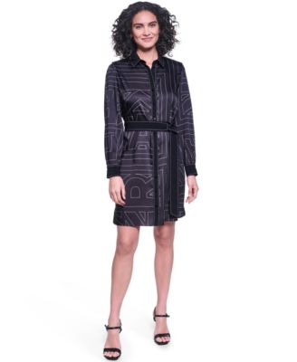 Women's Printed Scarf Twill Shirt Dress