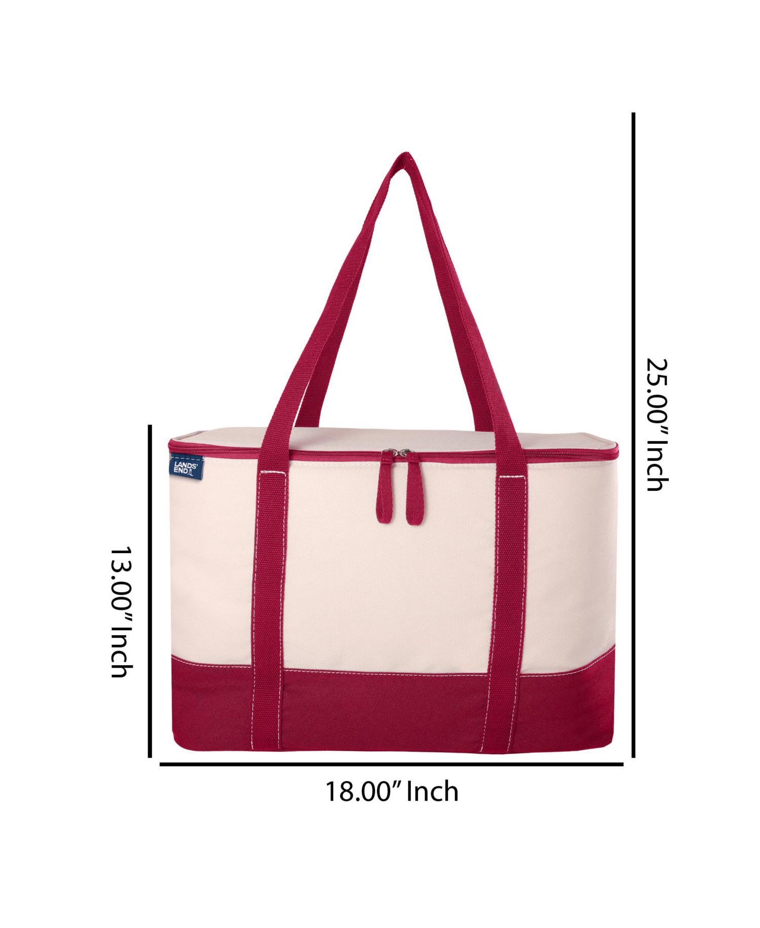 Rectangular Large Cooler Bag Insulated 8 Gal, Canvas Soft Cooler with Tote Handles and Zip Closure