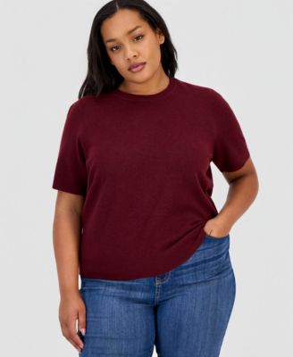 Trendy Plus Size Sweater-Knit T-Shirt