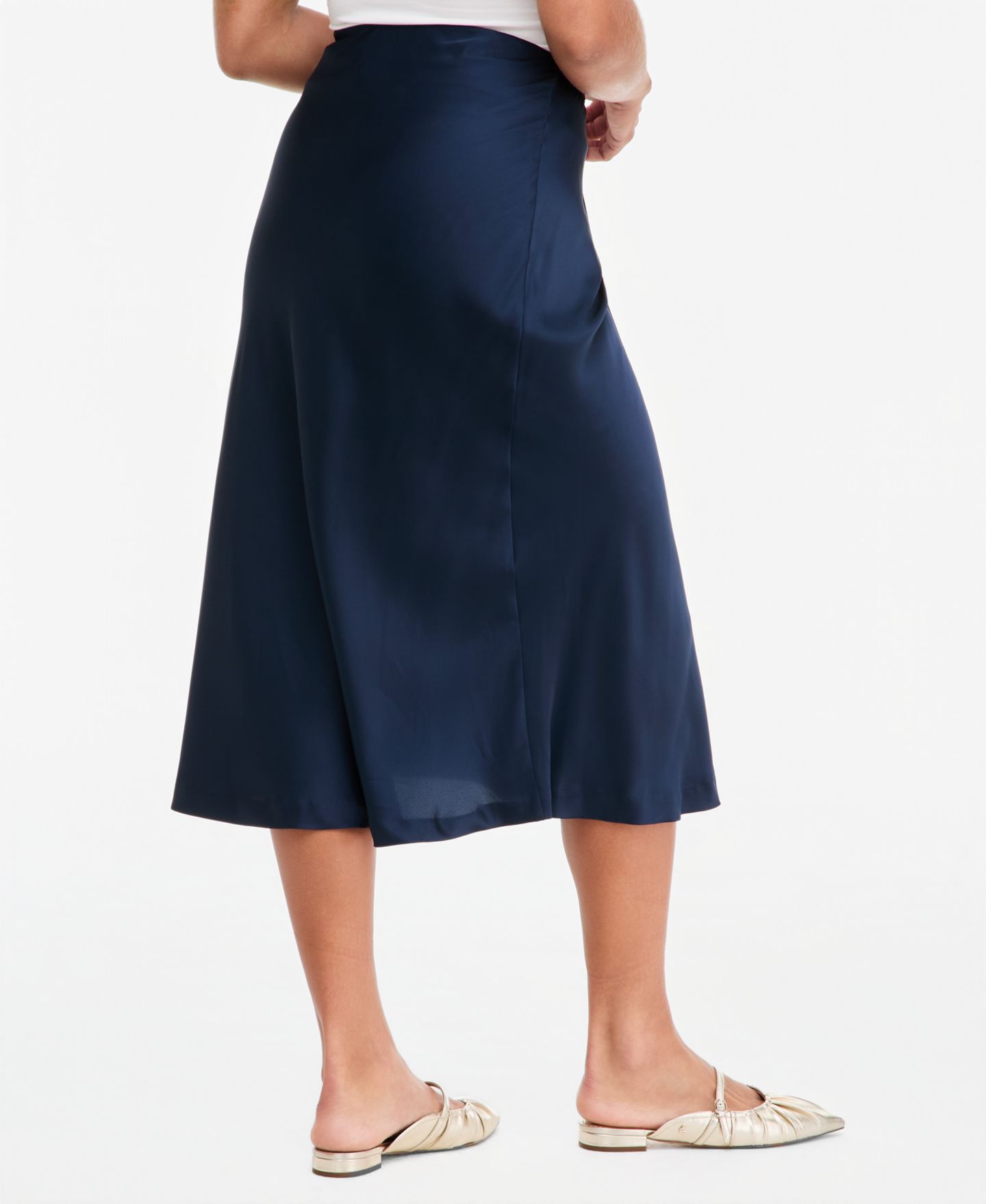 Женская юбка On 34th Pull-On Satin Slip, цвет: Тёмно-синий — фото 2