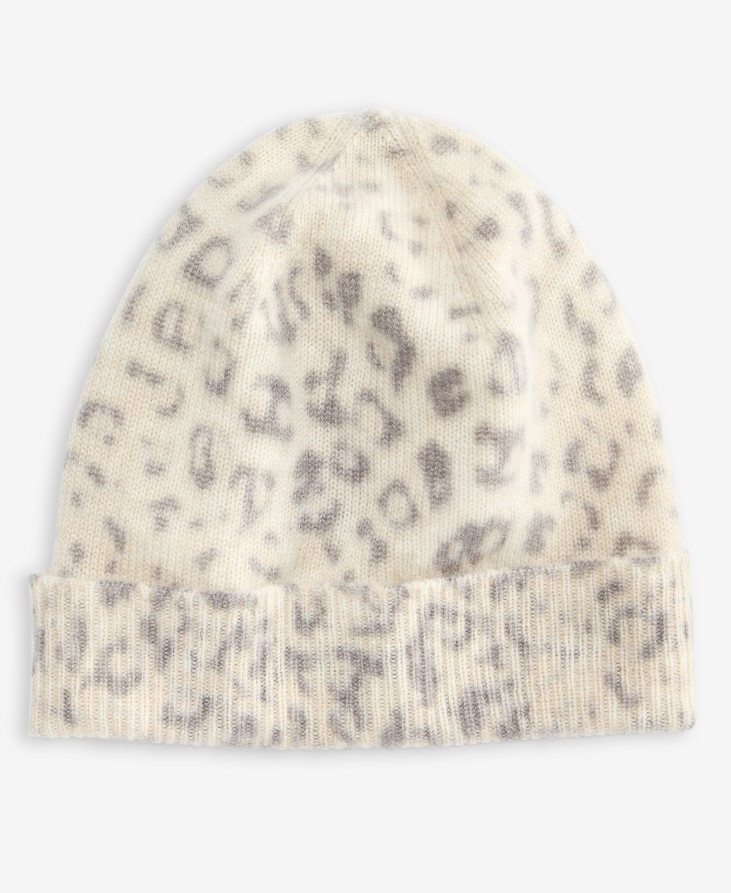 Женская шапка Charter Club Leopard-Print Cashmere Cuffed Beanie, цвет: Sw Leo Ic — фото 1