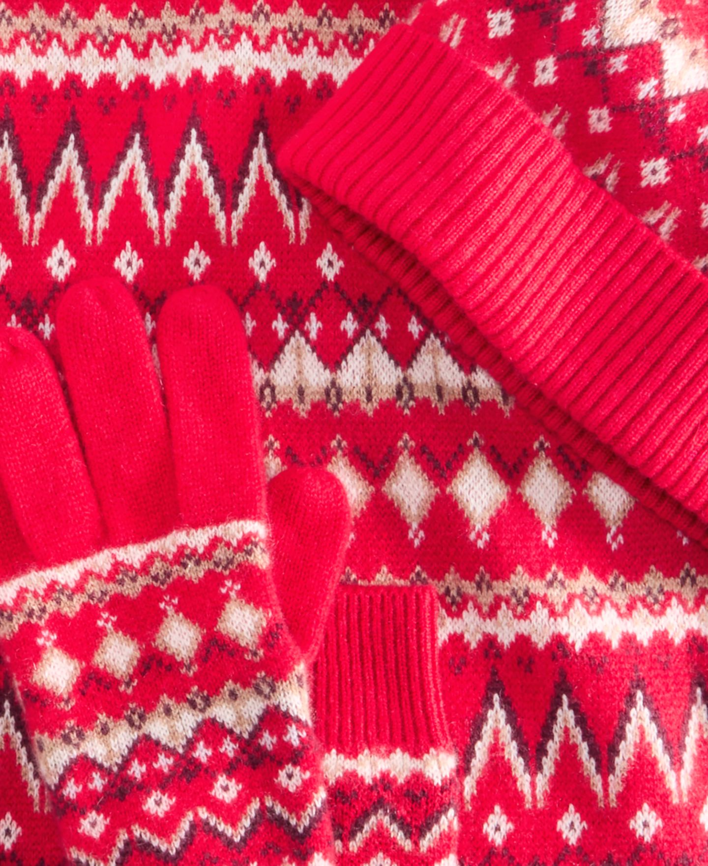 Женские комплекты Charter Club Cashmere Hat, Gloves & Scarf Fair Isle Boxed Gift Set, цвет: Mi Frt Cal — фото 2