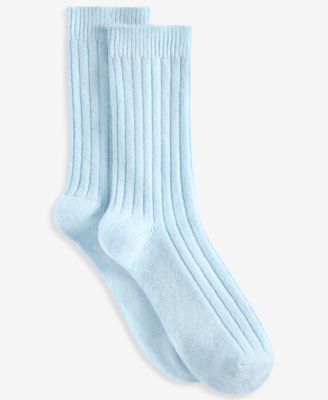 Women's Cashmere-Blend Ribbed Crew Socks