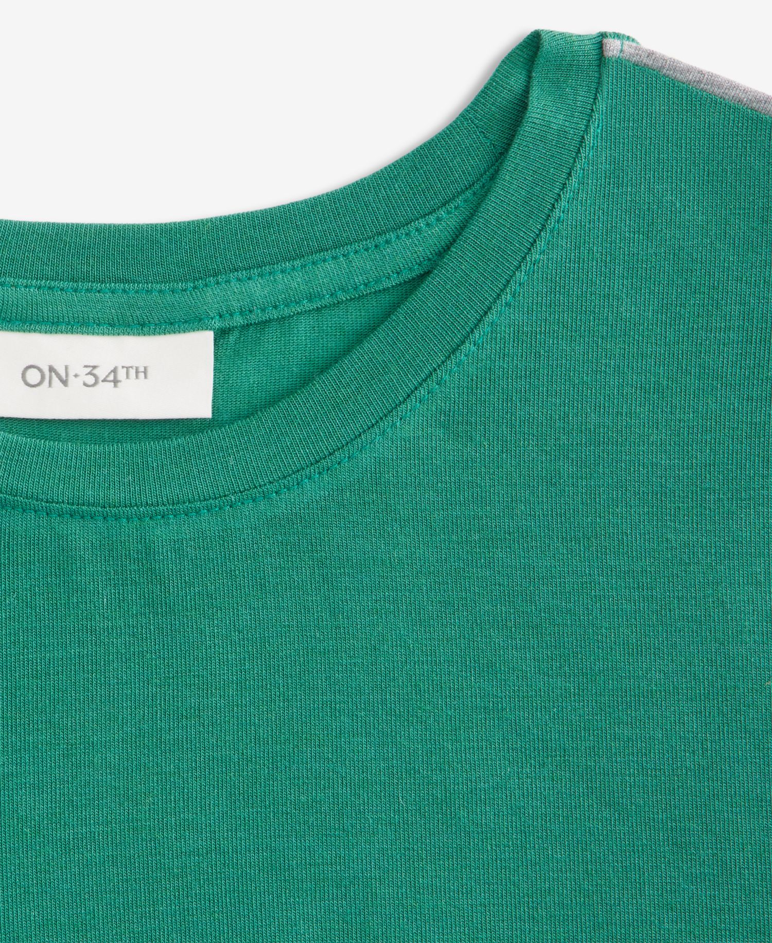 Plus Size Piped Tissue Jersey Layering Crewneck T-Shirt