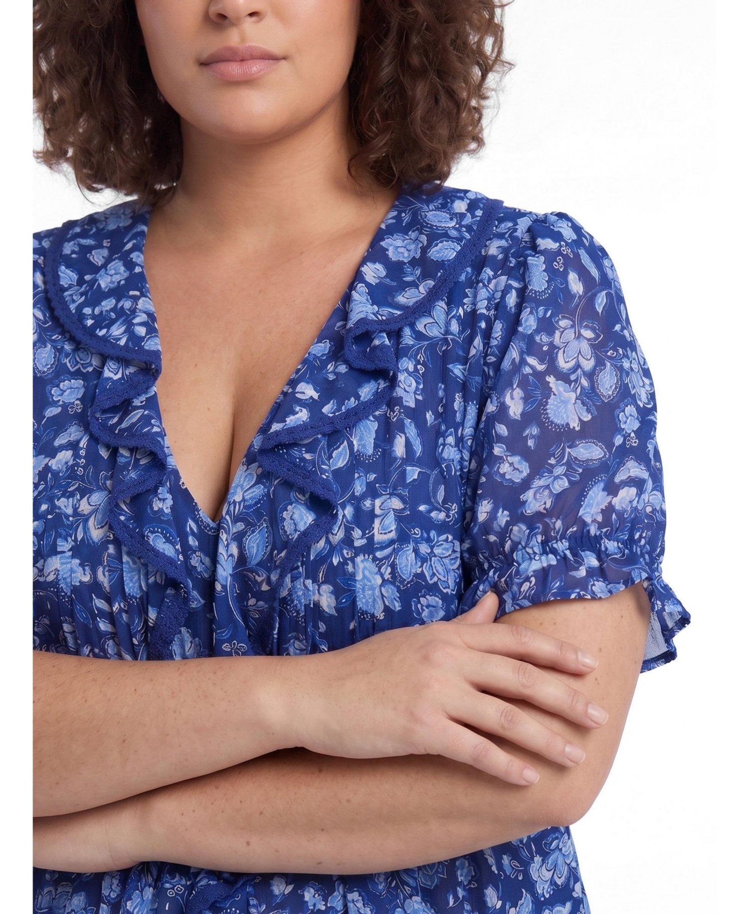 Plus Size Belle Isle Ruffle Blouse