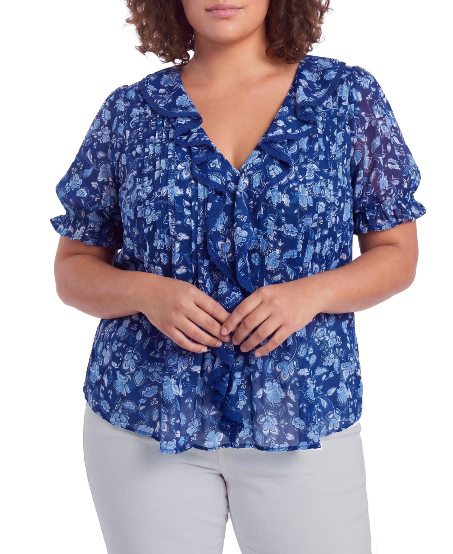 Plus Size Belle Isle Ruffle Blouse