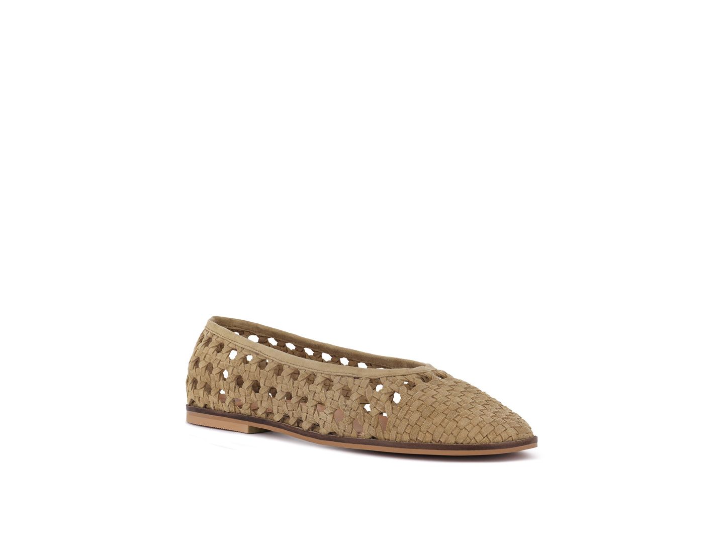Женские балетки Rag & Co Miyako Suede Ballet Flats, цвет: Бежевый / Хаки — фото 7
