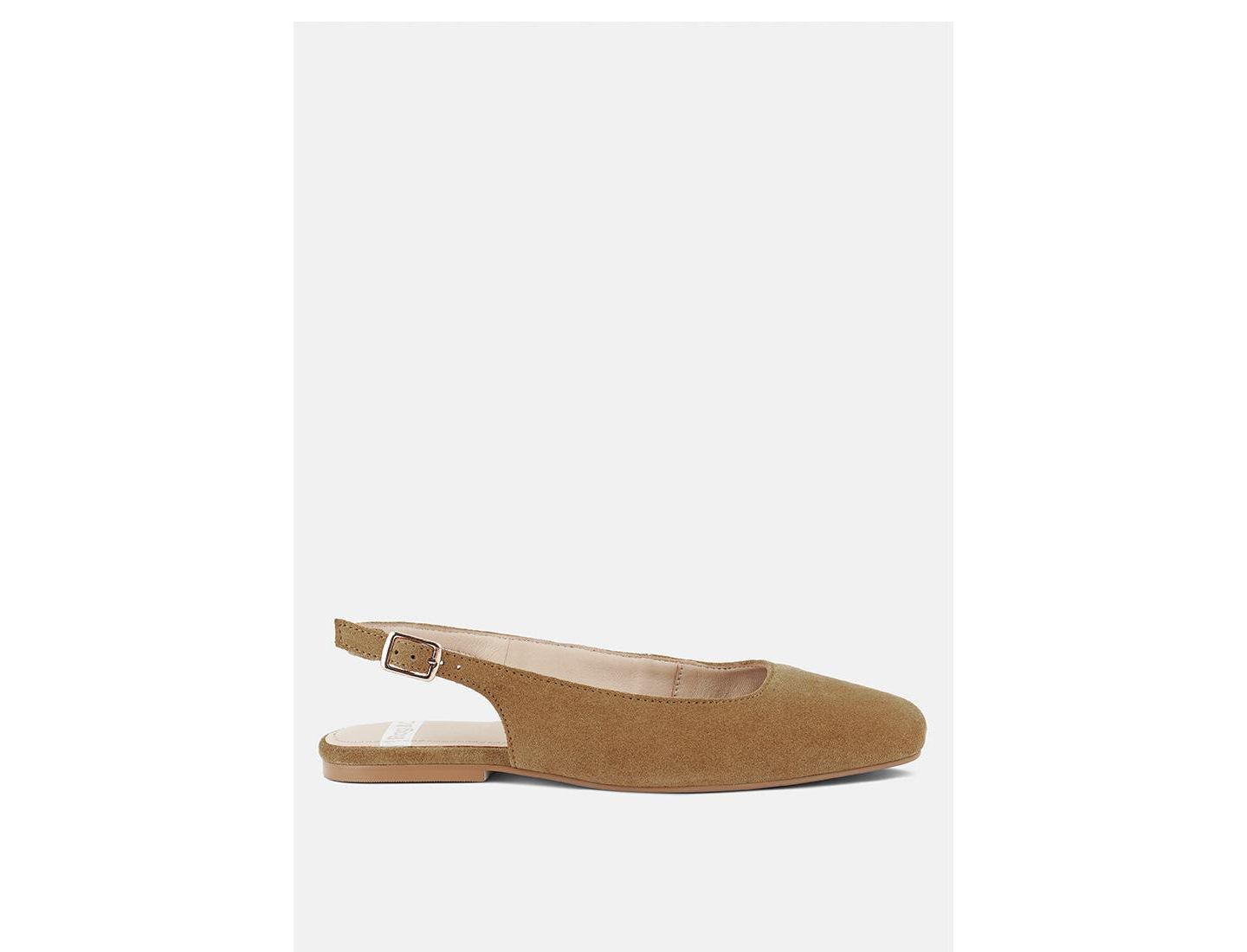 Женские слингбэки Rag & Co Sozani из мягкой натуральной кожи, цвет: Бежевый / Хаки — фото 8