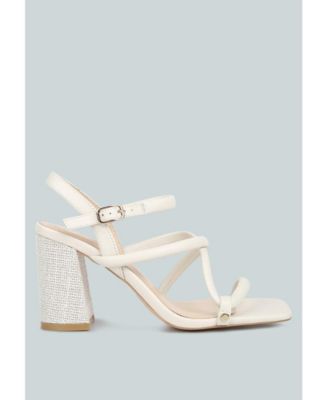 ARTHA Womens open square toe block heel sandals