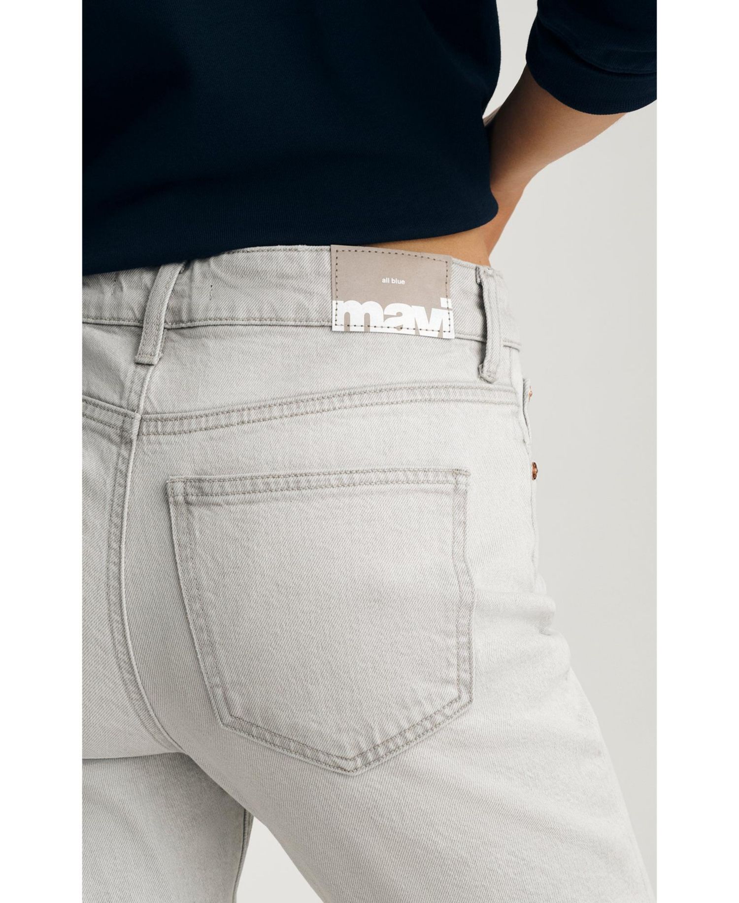 Women's New York High Rise Straight Leg In Ice Grey Classic Blue