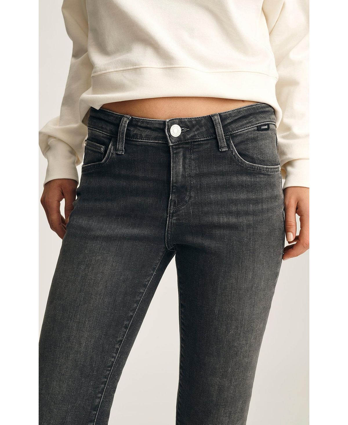 Mavi Jeans Women's Emma Mid Rise Boyfriend In Mid Smoke Tribeca view 6 — MAYCSS fashion products