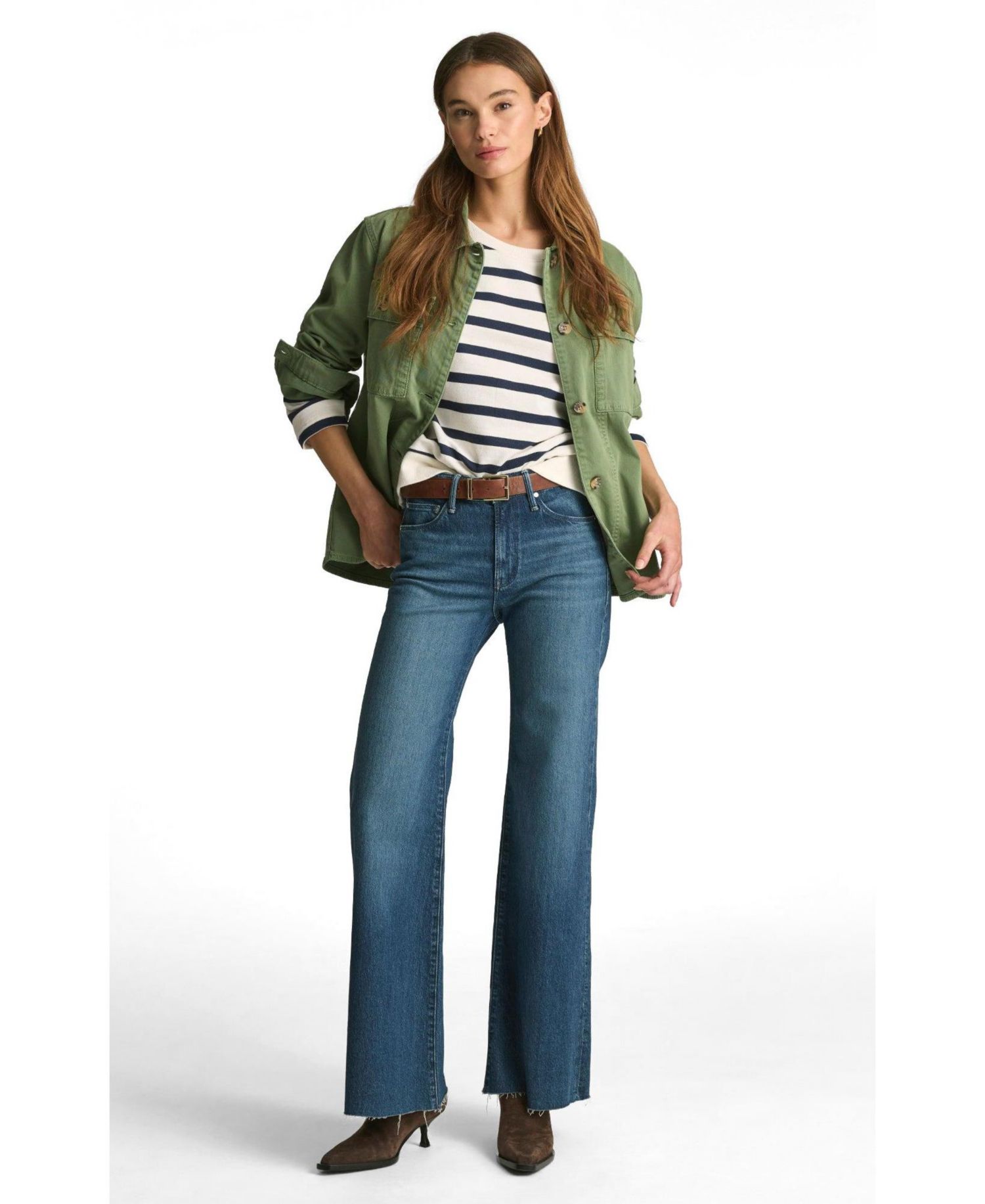 Women's Grace Mid Rise Flare In Dark Brushed Classic Blue