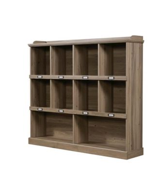 Salt oak finish bookcase with modern farmhouse and industrial style, rectangle