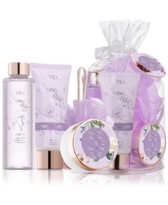 Lavender Lilac Home Spa Gift Set - 5 Pc Travel Care Kit