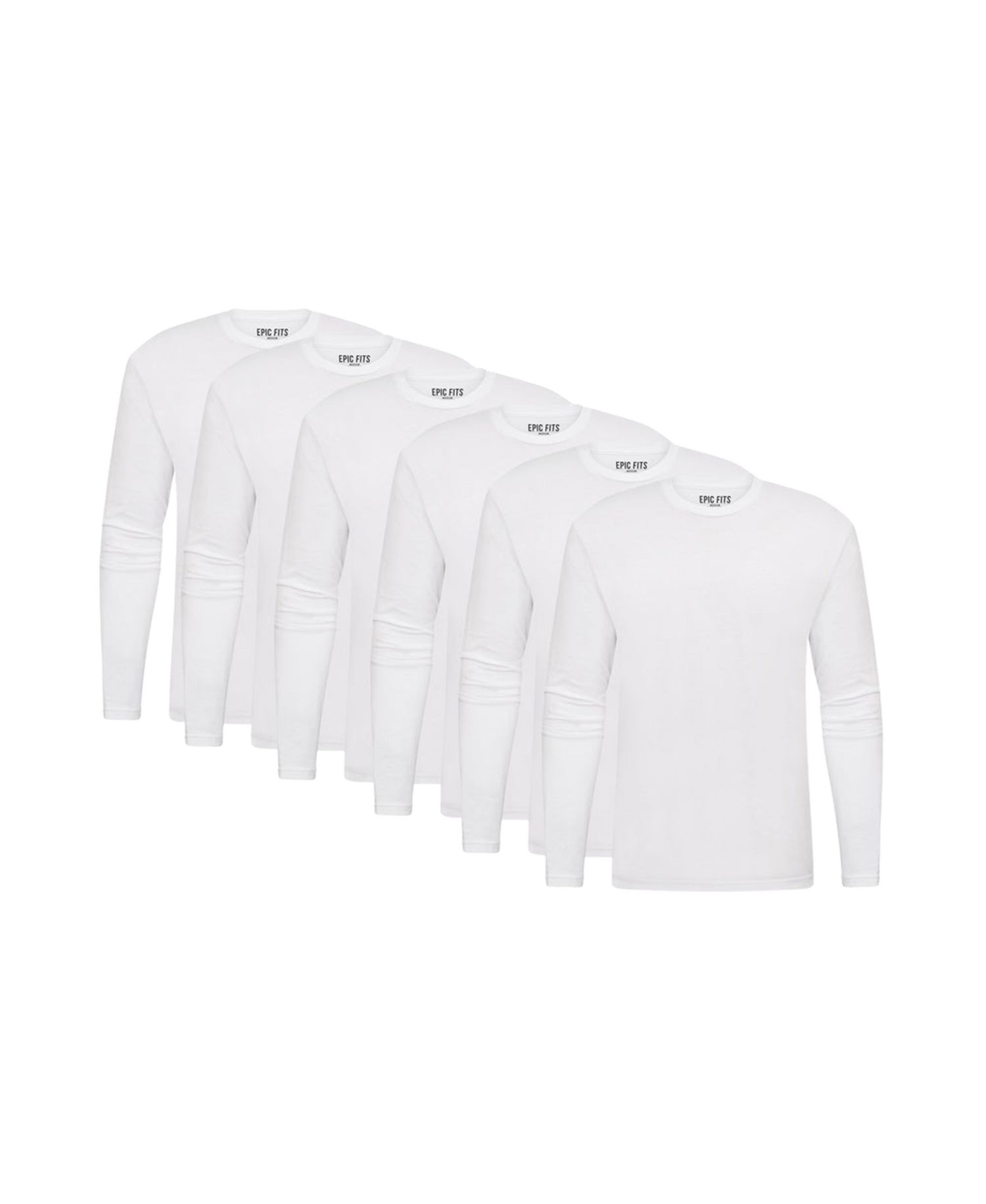 Men's Long Sleeve Crew Neck, 6-Pack