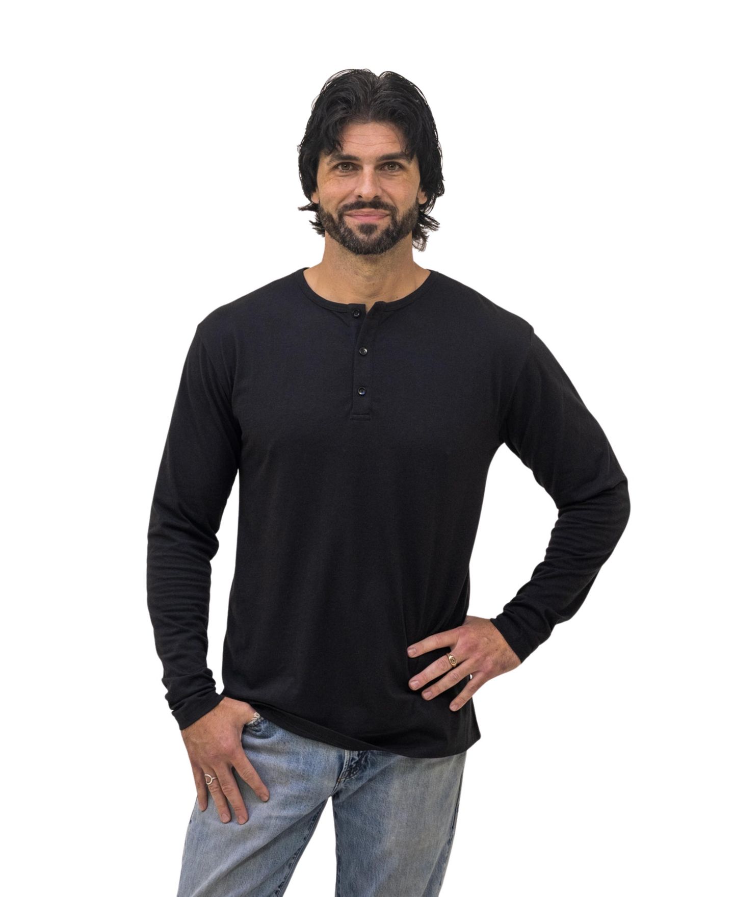 Мужские топы EPIC FITS Long Sleeve Henley, 6-Pack, цвет: Чёрный — фото 3