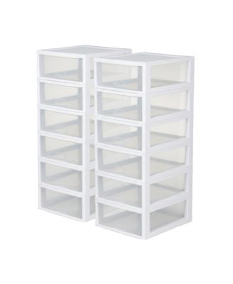 16 Quart Clear Plastic Stacking Storage Drawer Container Box, 12 Pack