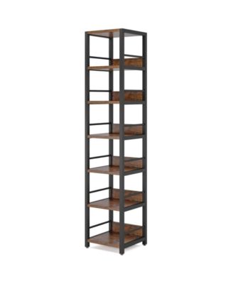 Narrow 6-Tier Corner Bookshelf and Storage Rack