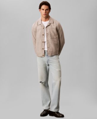 Calvin Klein Men's Linen Blend Shirt Jacket - Macy's