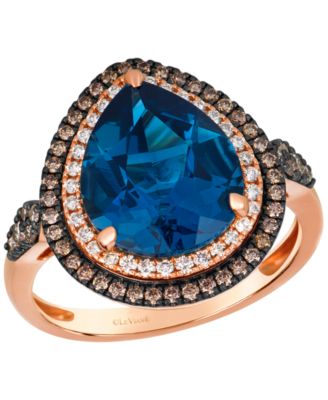London Blue Topaz (4-1/2 ct. t.w.), Diamond (0.45 ct. t.w.) Ring in 14k Strawberry Gold (Also Available in 14k Honey Gold & 14k Vanilla Gold)