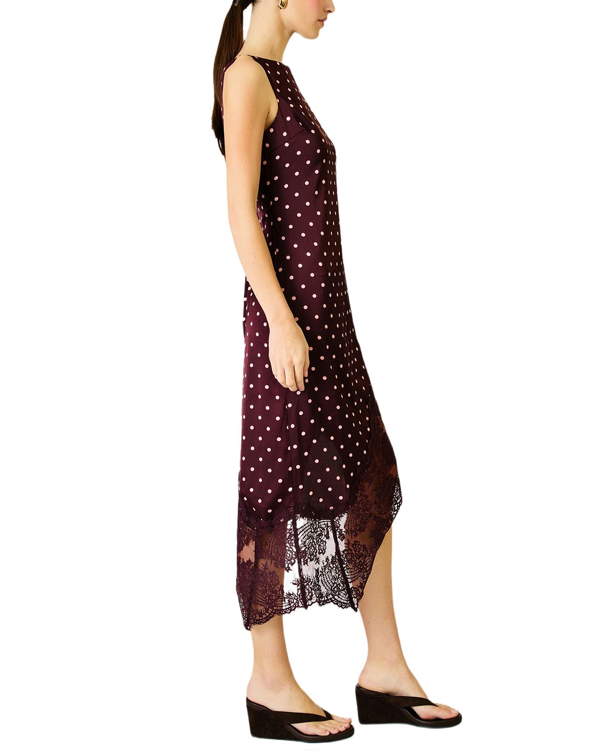 Line & Dot Women's Raye Polka Dot Asymmetric Dress view 4 — MAYCSS fashion products