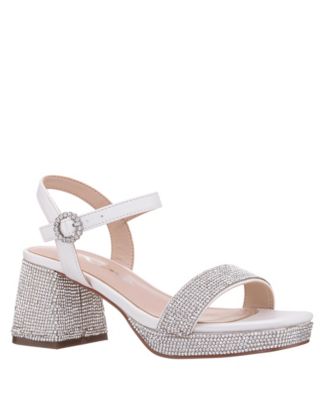 Marysol Big Girl Rhinestone Platform Dress Sandals
