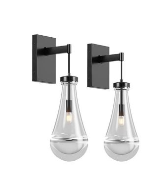 Wall Sconces Set of Two, Dimmable Raindrop Wall Lighting, Modern Bathroom Sconces Wall Lamps Vanity Lighting for Living Room
