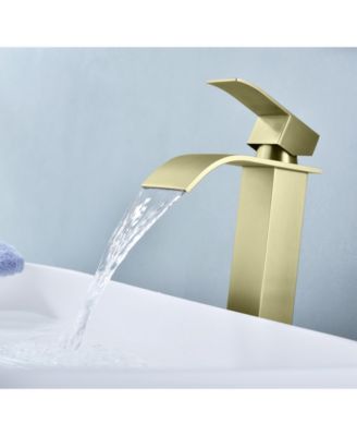 Waterfall Spout Bathroom Faucet,Single Handle Bathroom Vanity Sink Faucet