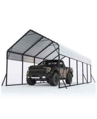 Metal Carport, Steel Heavy Duty Car Ports for All-Weather, Tall Carport for Full-Size Pickup Trucks, Boats, and Tractors