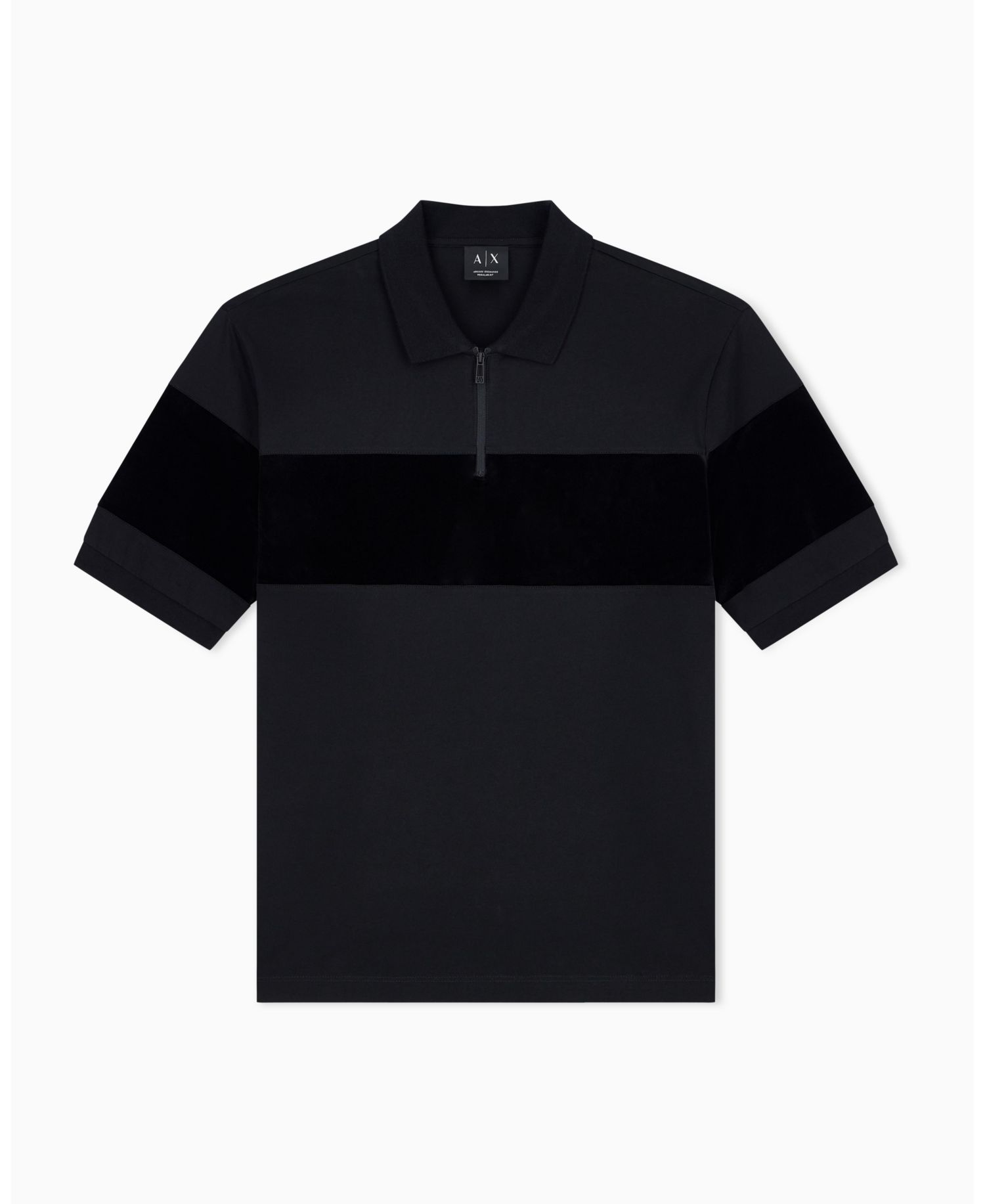 Men's Regular Fit Short Sleeve Mercerized Cotton Colorblock Zip Polo Shirt