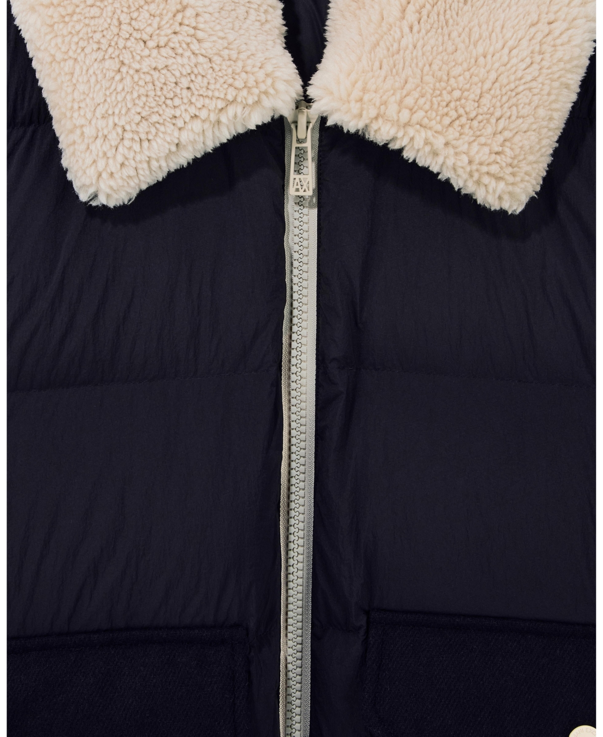 A|X Armani Exchange Men's Crossover Sherpa Collar Down Bomber Jacket