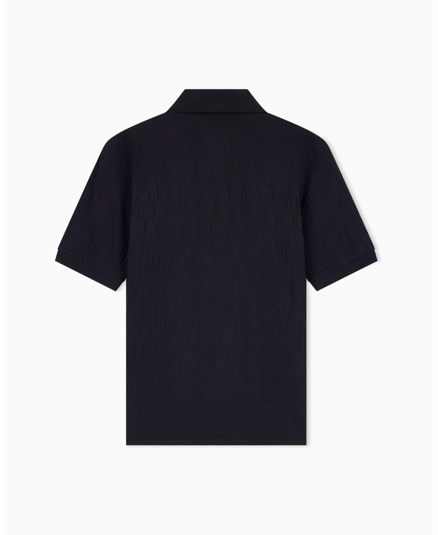 Мужское поло A|X Armani Exchange Mercerized Jacquard Cotton All Over Logo Polo Shirt, цвет: Чёрный — фото 3