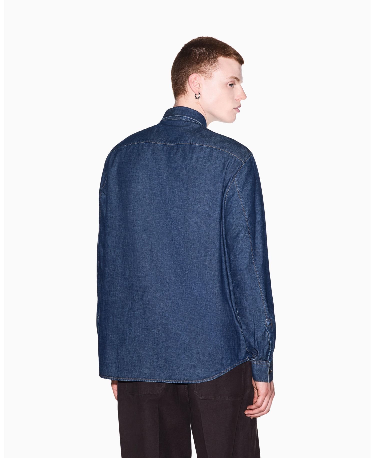 Men's Long Sleeve Cotton Denim Woven Shirt