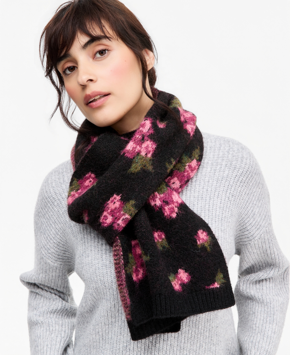 I.n.c. International Concepts Women's Floral Knit Muffler, Macy's Exclusive