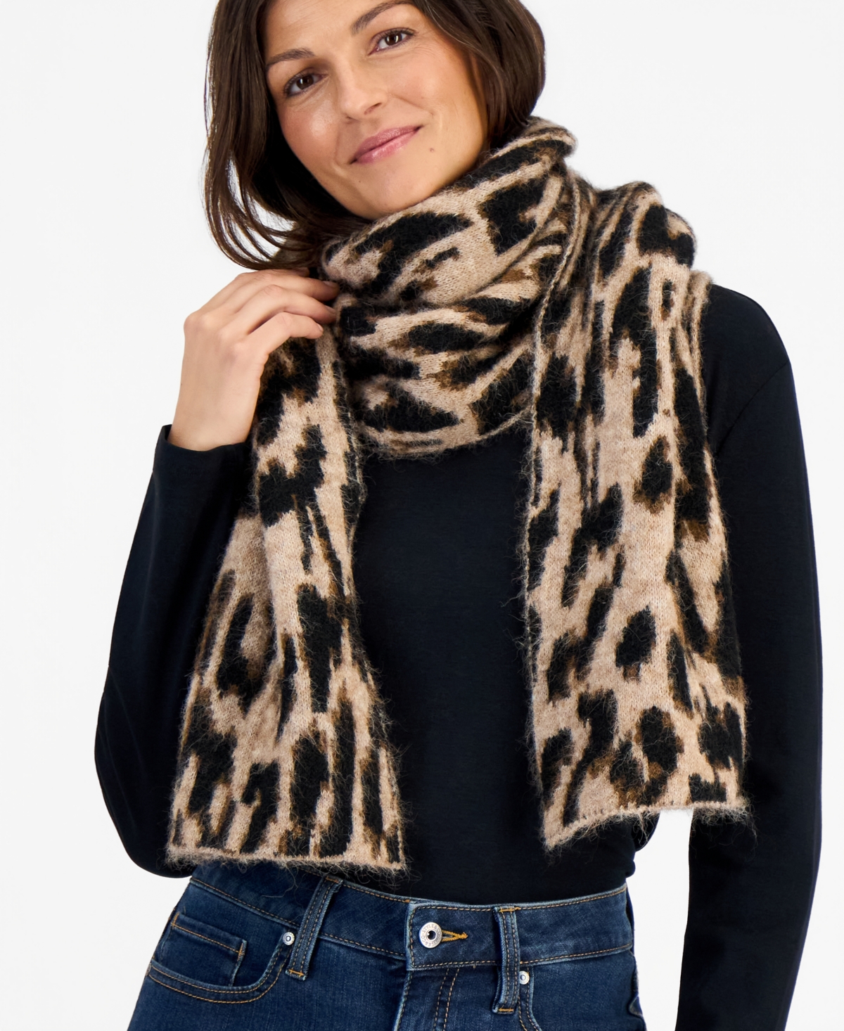 I.n.c. International Concepts Women's Leopard-Print Scarf, Macy's Exclusive