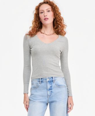 Women's Long Sleeve Cropped V-Neck Meet & Greet T-Shirt