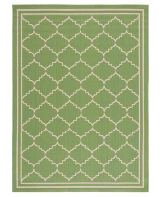 Courtyard CY6889 Green and Beige 5'3" x 7'7" Sisal Weave Outdoor Area Rug
