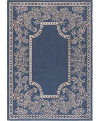 Courtyard CY3305 Blue and Natural 8' x 11' Sisal Weave Outdoor Area Rug