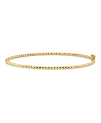 Beaded Ball Bangle Bracelet in 14K Gold, Fits Small to Medium Wrist