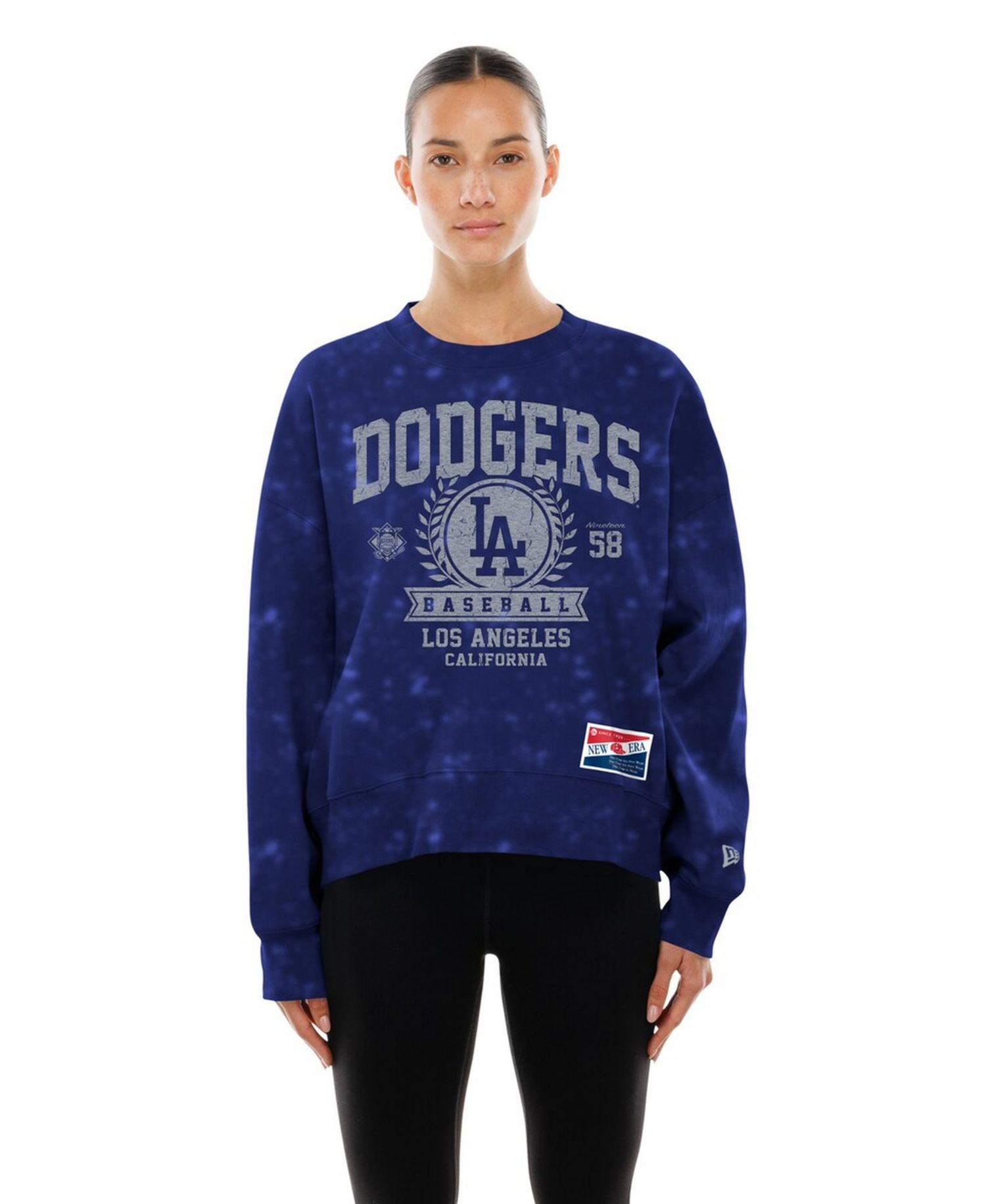 Women's Royal Los Angeles Dodgers Throwback Oversized Boxy Sweatshirt